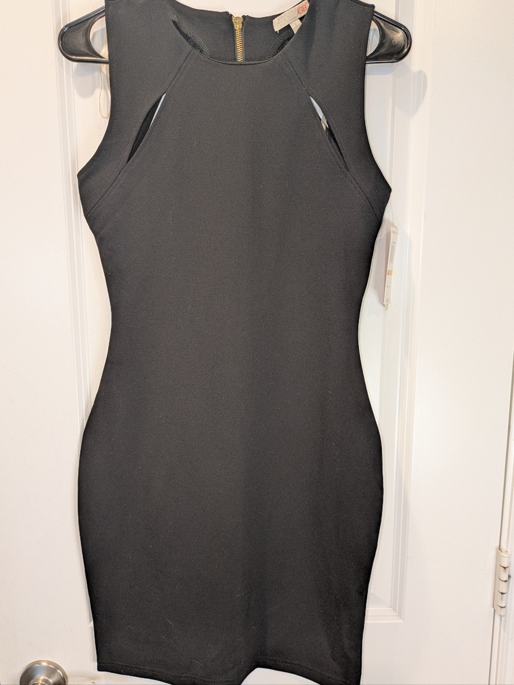 NWT GB Gianni Bini Black Bodycon Dress Small Cutout Sleeveless Cocktail